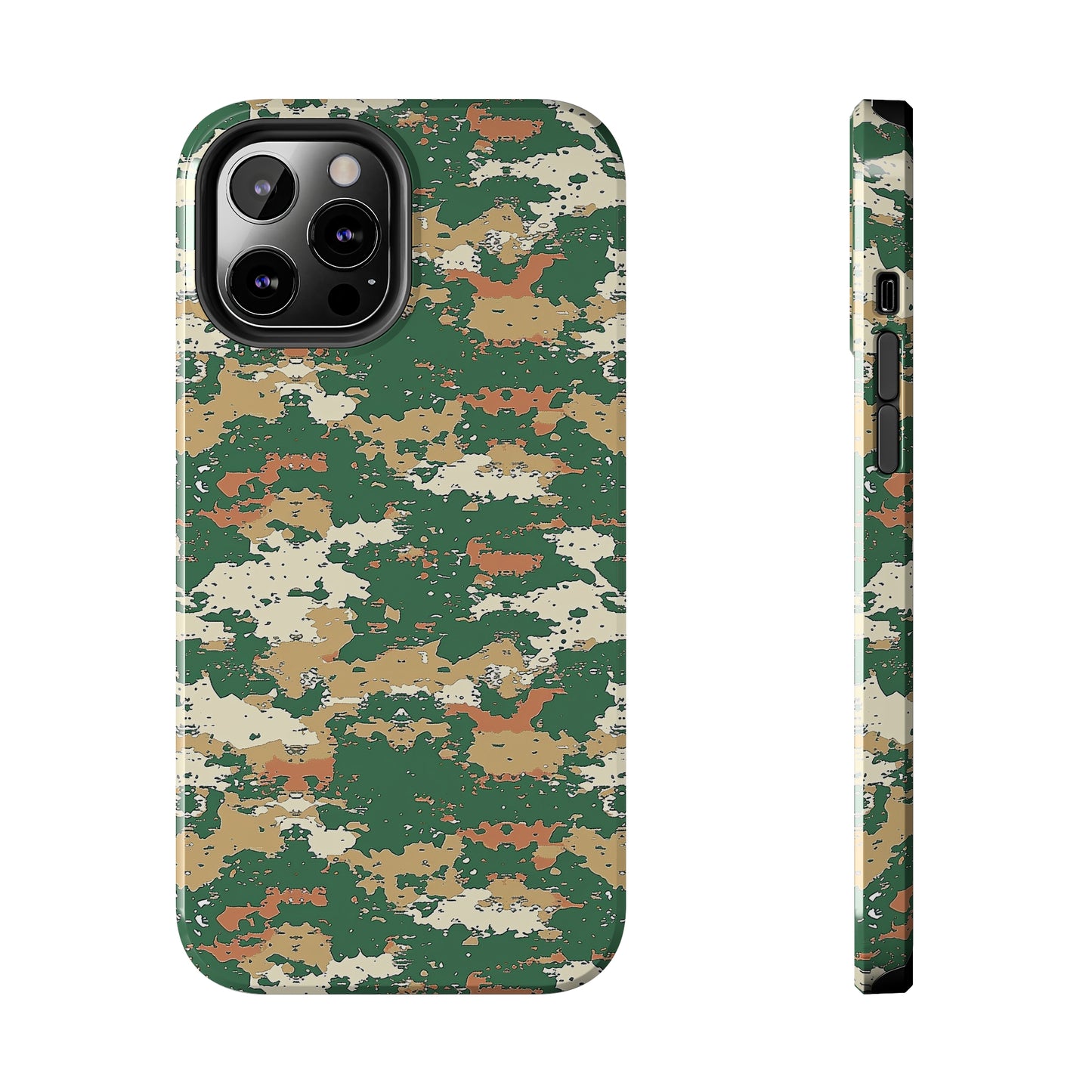 Green Pixel Camo Phone Case for iPhone - Lightweight, Impact Resistant, Wireless Charging Compatible