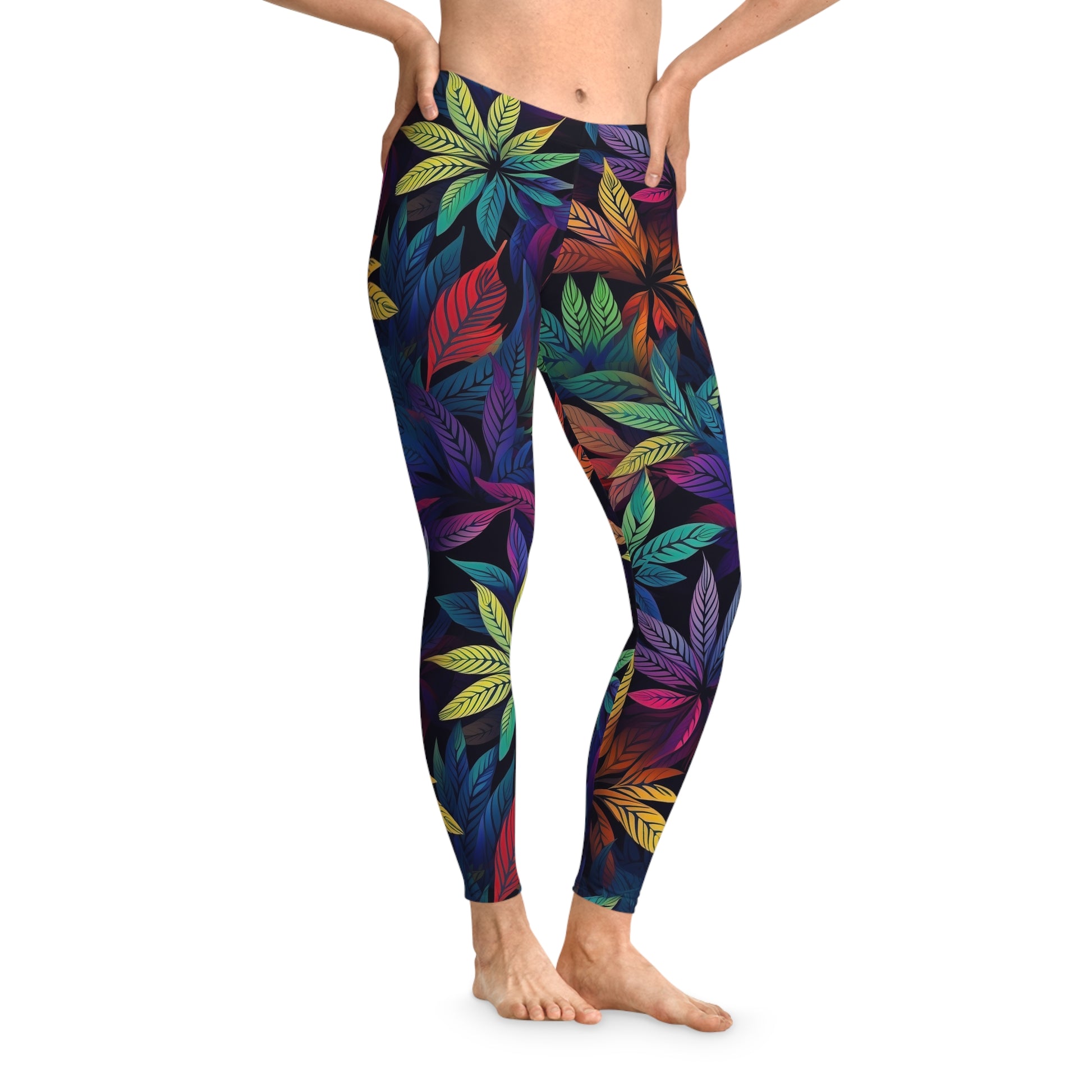 Weed Leaf Stretchy Leggings