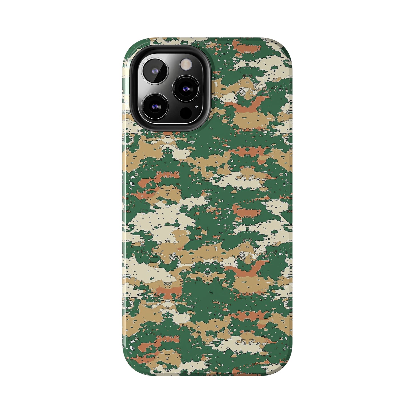 Green Pixel Camo Phone Case for iPhone - Lightweight, Impact Resistant, Wireless Charging Compatible