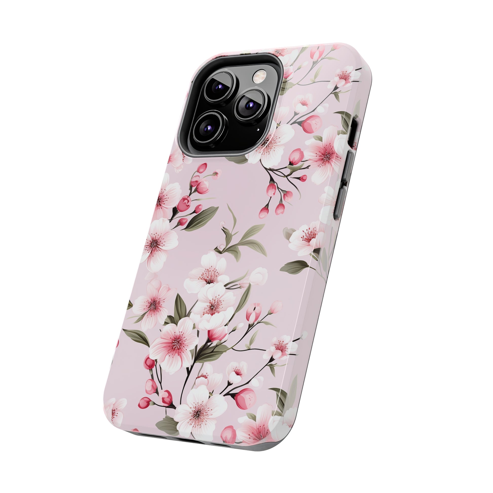 AI Cherry Blossom Pattern Phone Case for iPhone - Lightweight, Impact Resistant, Wireless Charging Compatible-AI phone case-AI By AJ