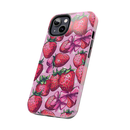 Bows and Berries Phone Case for iPhone - Lightweight, Impact Resistant, Wireless Charging Compatible