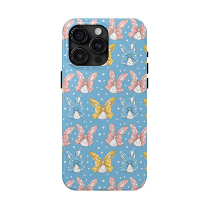 Bunnies and Bows Phone Case for iPhone - Lightweight, Impact Resistant, Wireless Charging Compatible