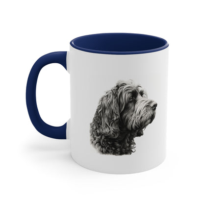 11 oz Accent Coffee Mug - Double-Sided Newfypoo Portrait - Perfect for Dog Lovers & Morning Brew