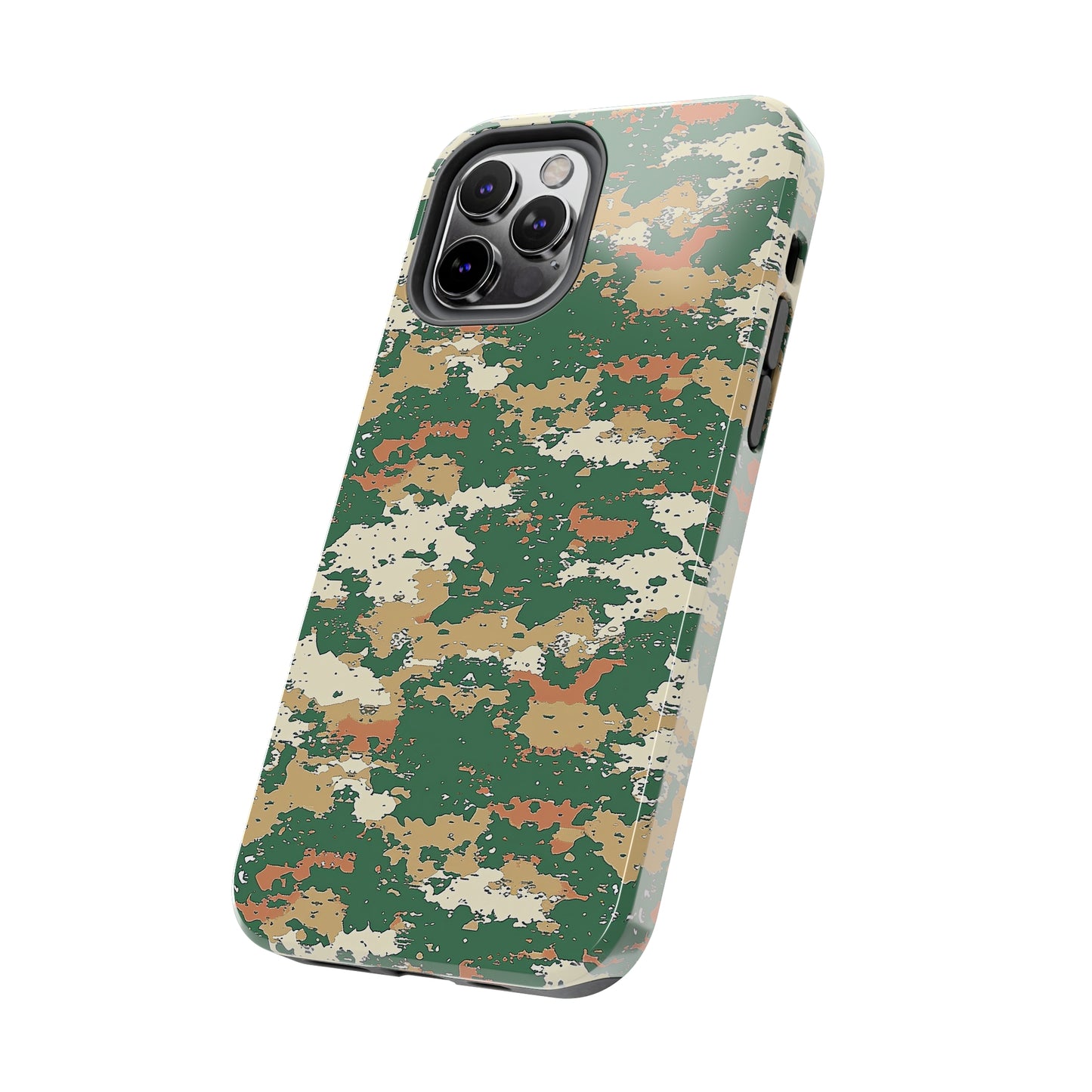 Green Pixel Camo Phone Case for iPhone - Lightweight, Impact Resistant, Wireless Charging Compatible