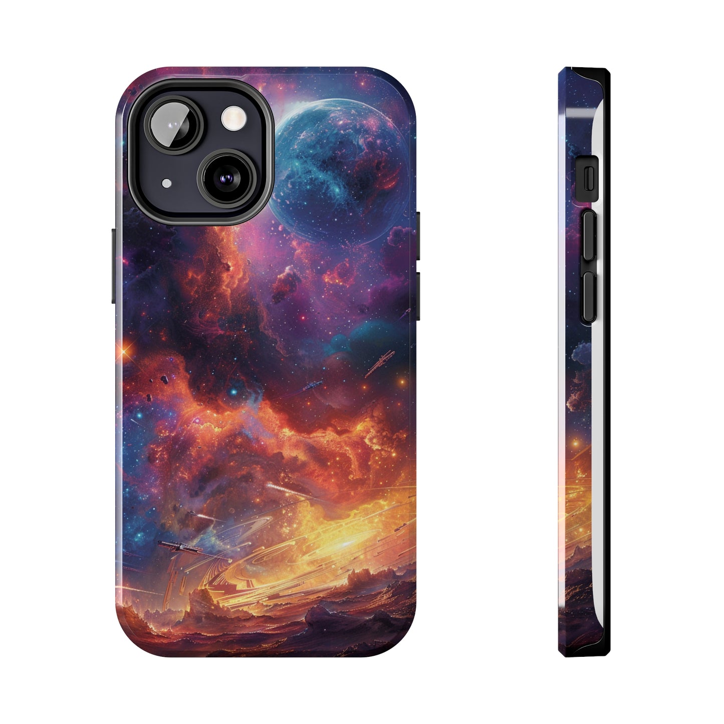 Cosmic Space Phone Case for iPhone - Lightweight, Impact Resistant, Wireless Charging Compatible