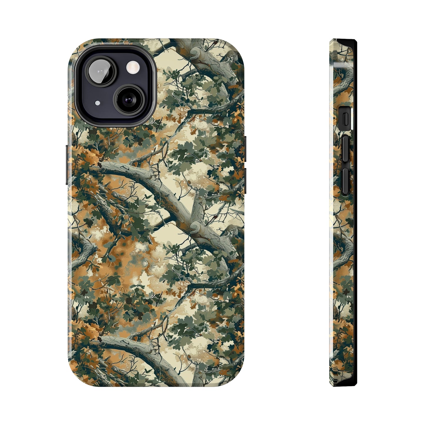 Brown Tree Camo Phone Case for iPhone - Lightweight, Impact Resistant, Wireless Charging Compatible