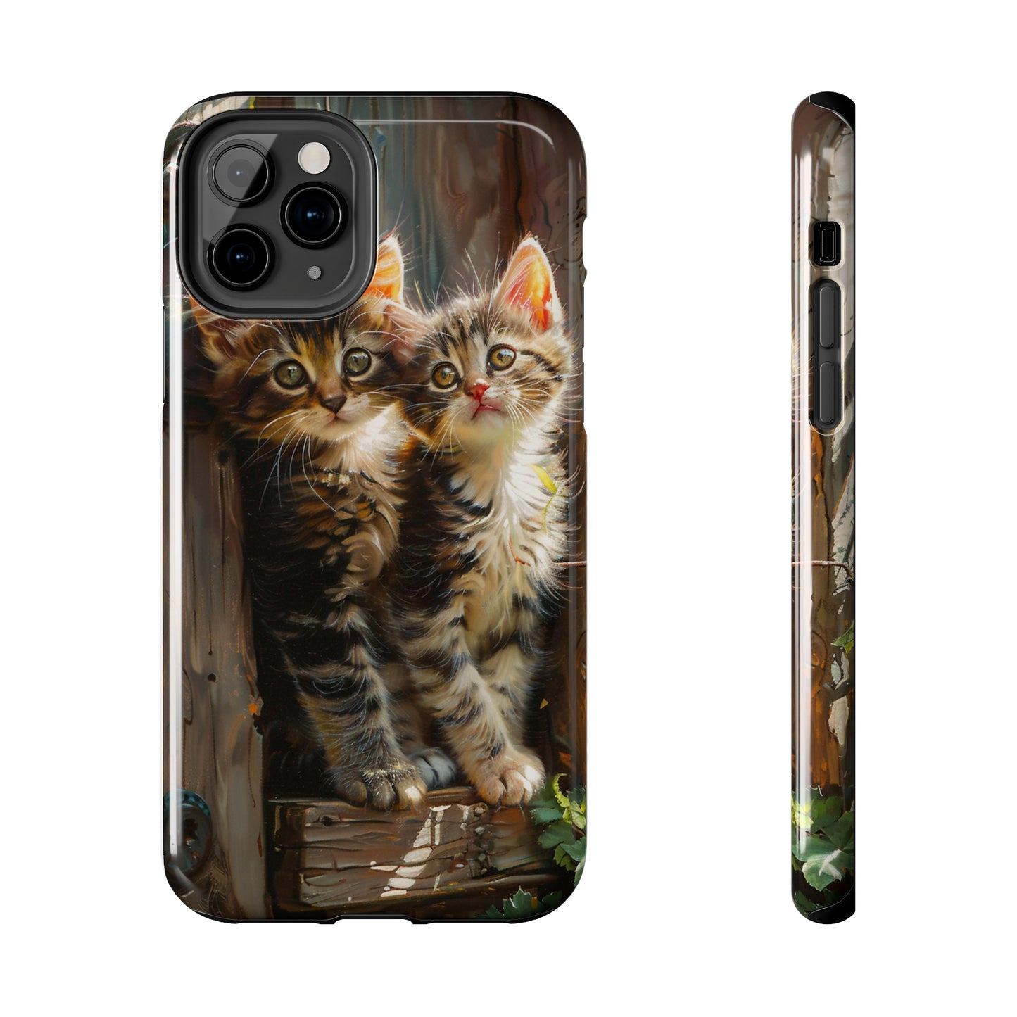 Window of Kittens Phone Case for iPhone - Lightweight, Impact Resistant, Wireless Charging Compatible