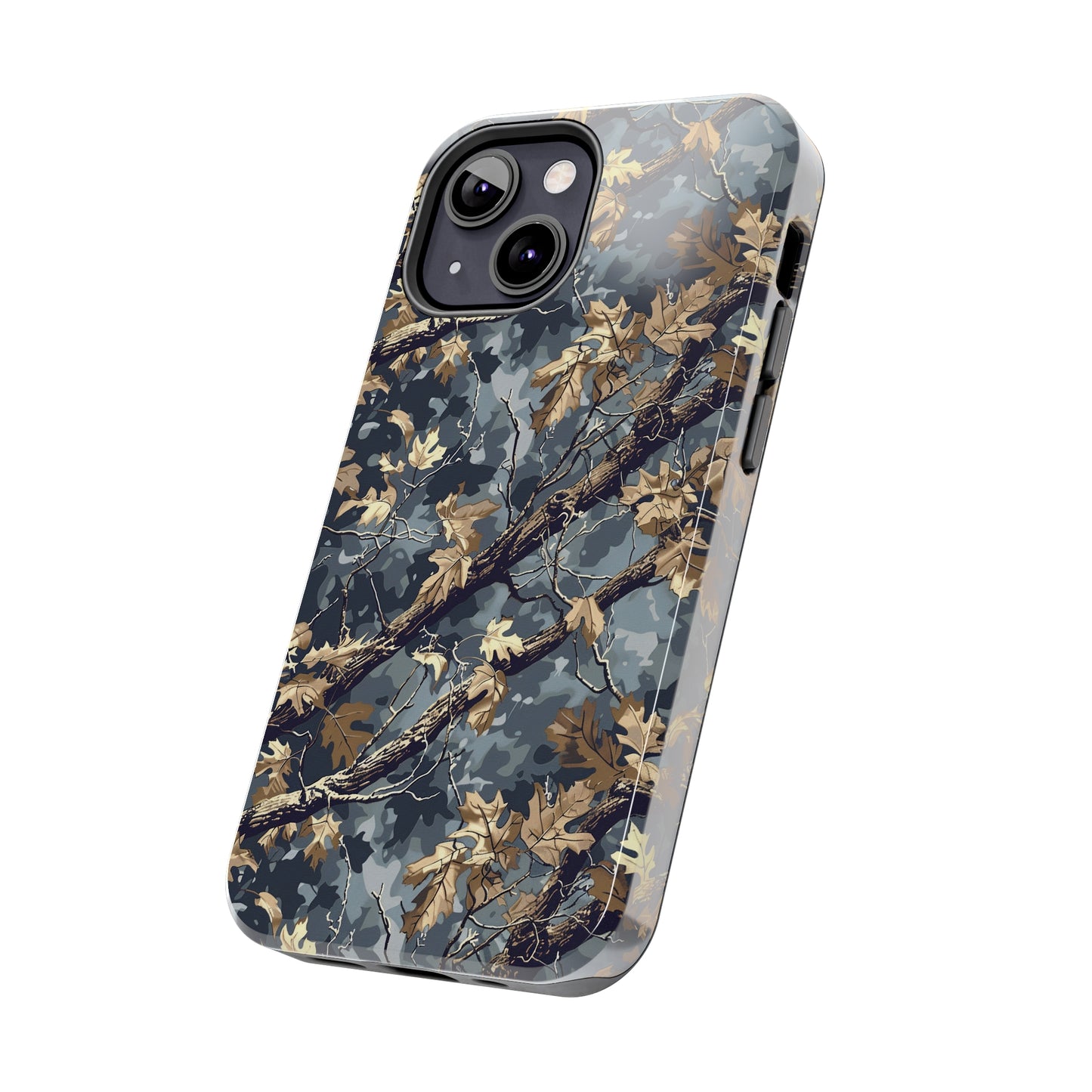 Gray Camo Phone Case for iPhone - Lightweight, Impact Resistant, Wireless Charging Compatible