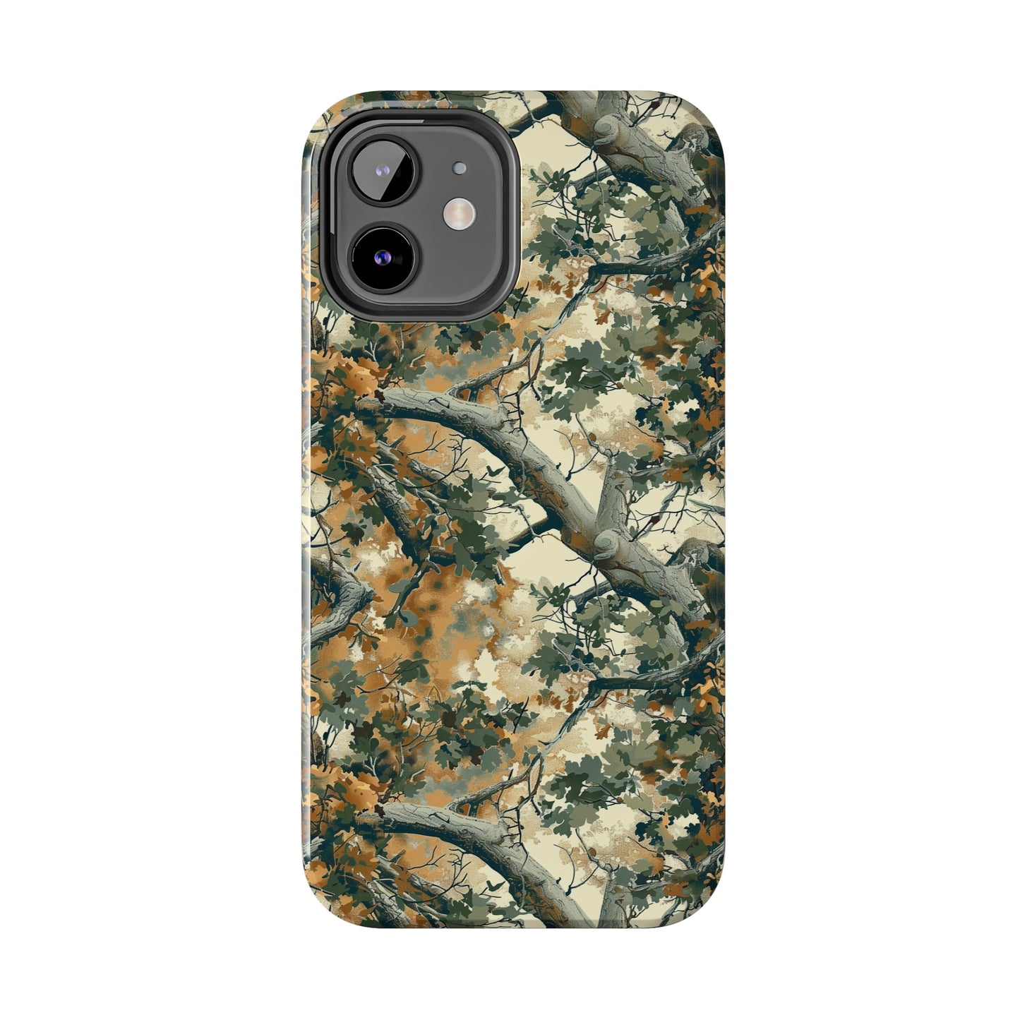 Brown Tree Camo Phone Case for iPhone - Lightweight, Impact Resistant, Wireless Charging Compatible