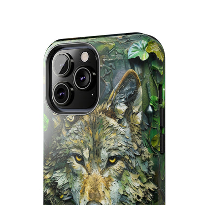 The Arte Povera Style Wolf Head Phone Case for iPhone - Lightweight, Impact Resistant, Wireless Charging Compatible