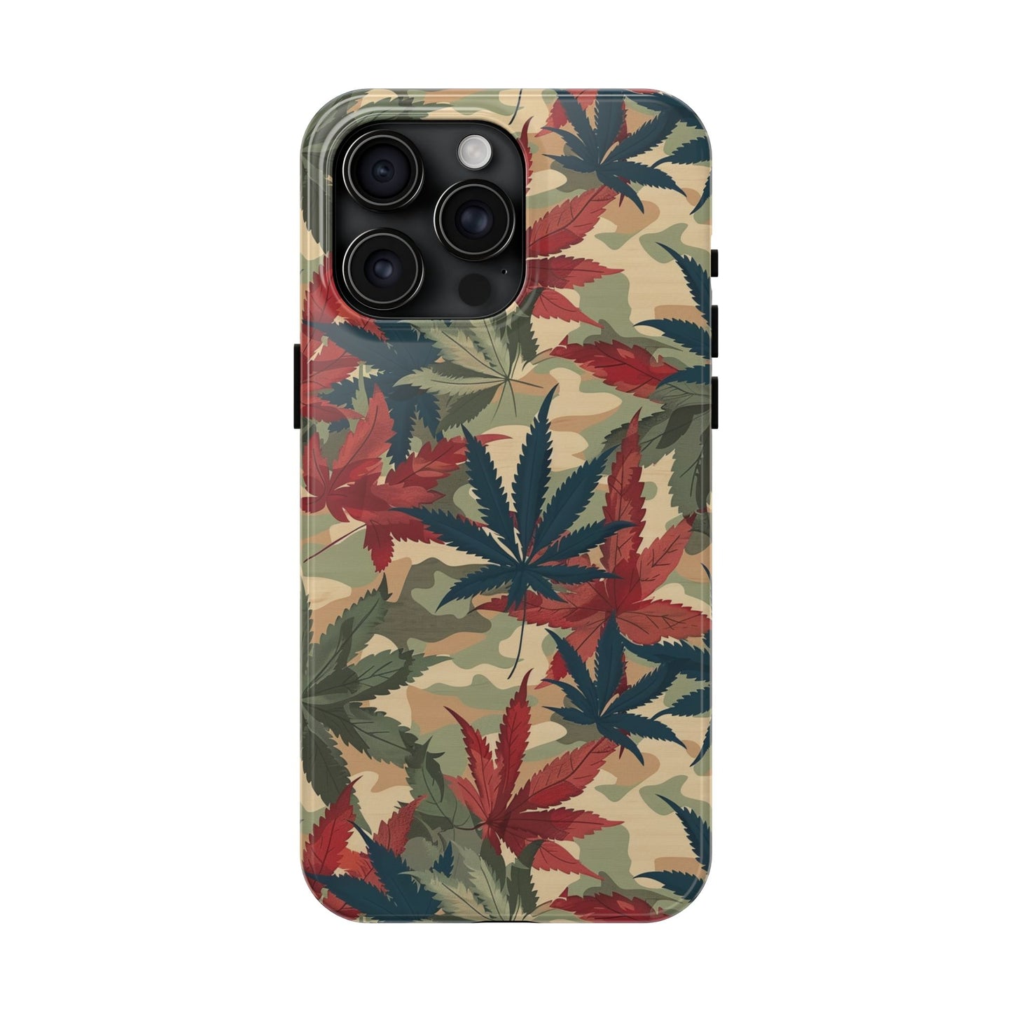 Cannabis Camo Phone Case for iPhone - Lightweight, Impact Resistant, Wireless Charging Compatible