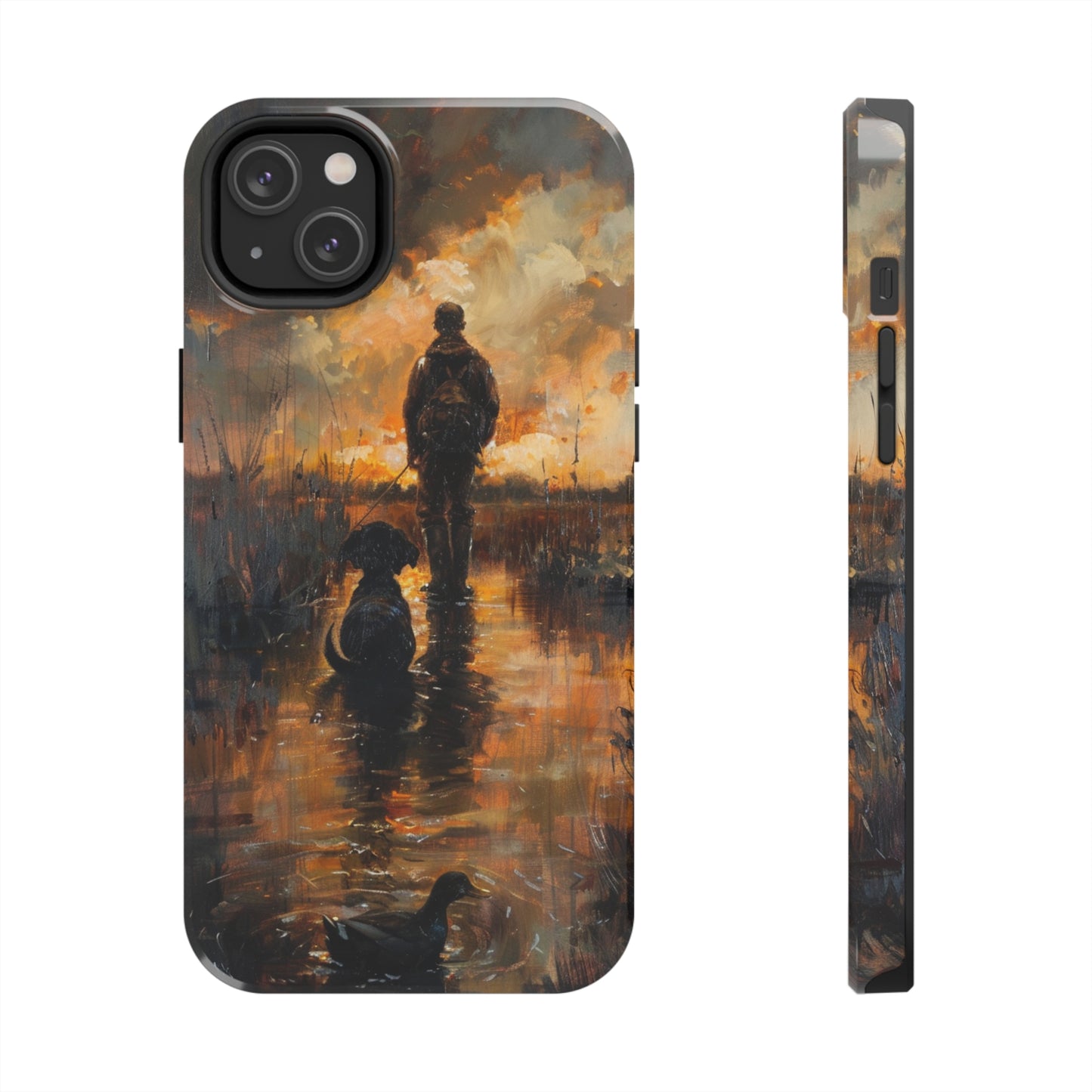 Water Color Mans Best Friend Phone Case for iPhone - Lightweight, Impact Resistant, Wireless Charging Compatible