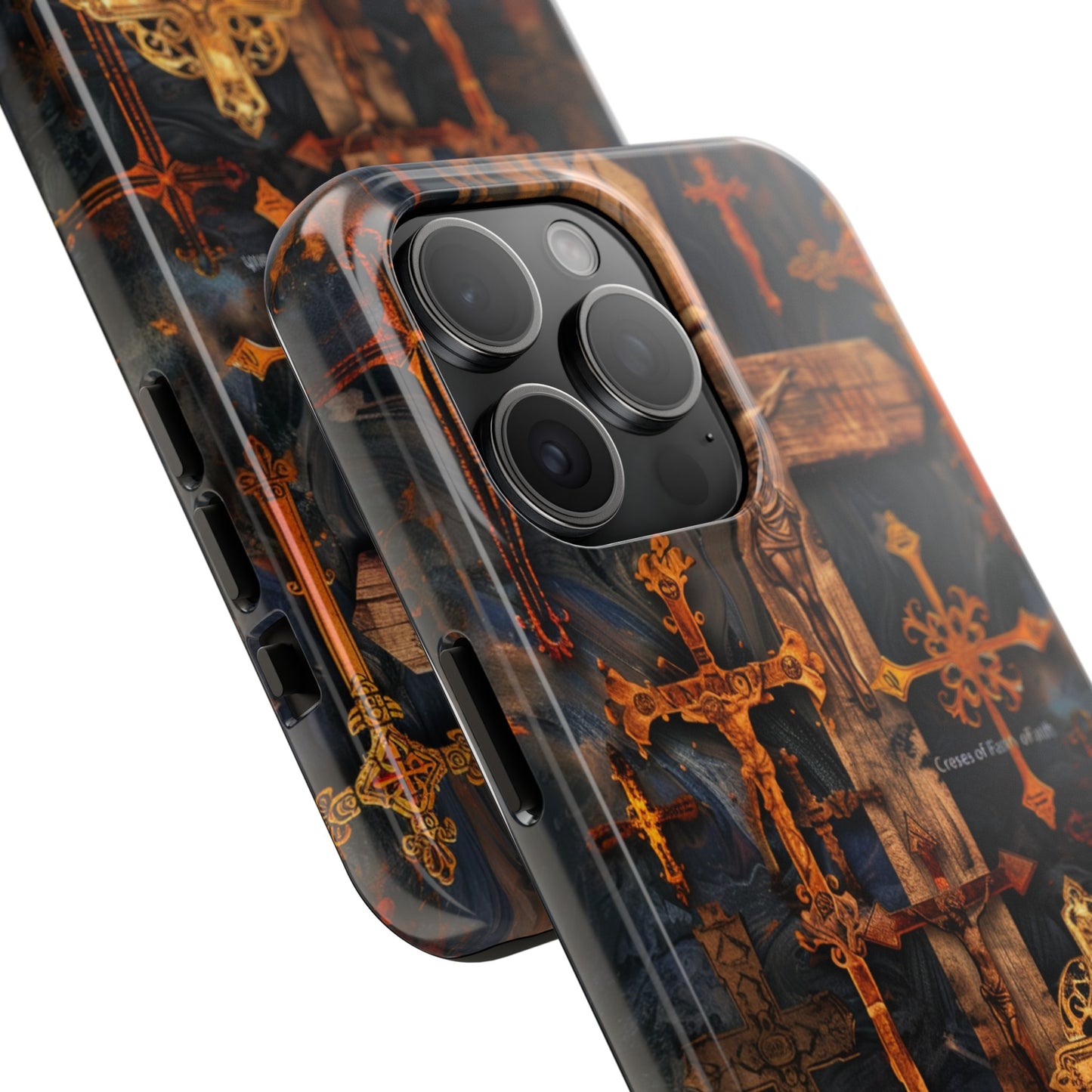 Religious Cross Phone Case for iPhone - Lightweight, Impact Resistant, Wireless Charging Compatible