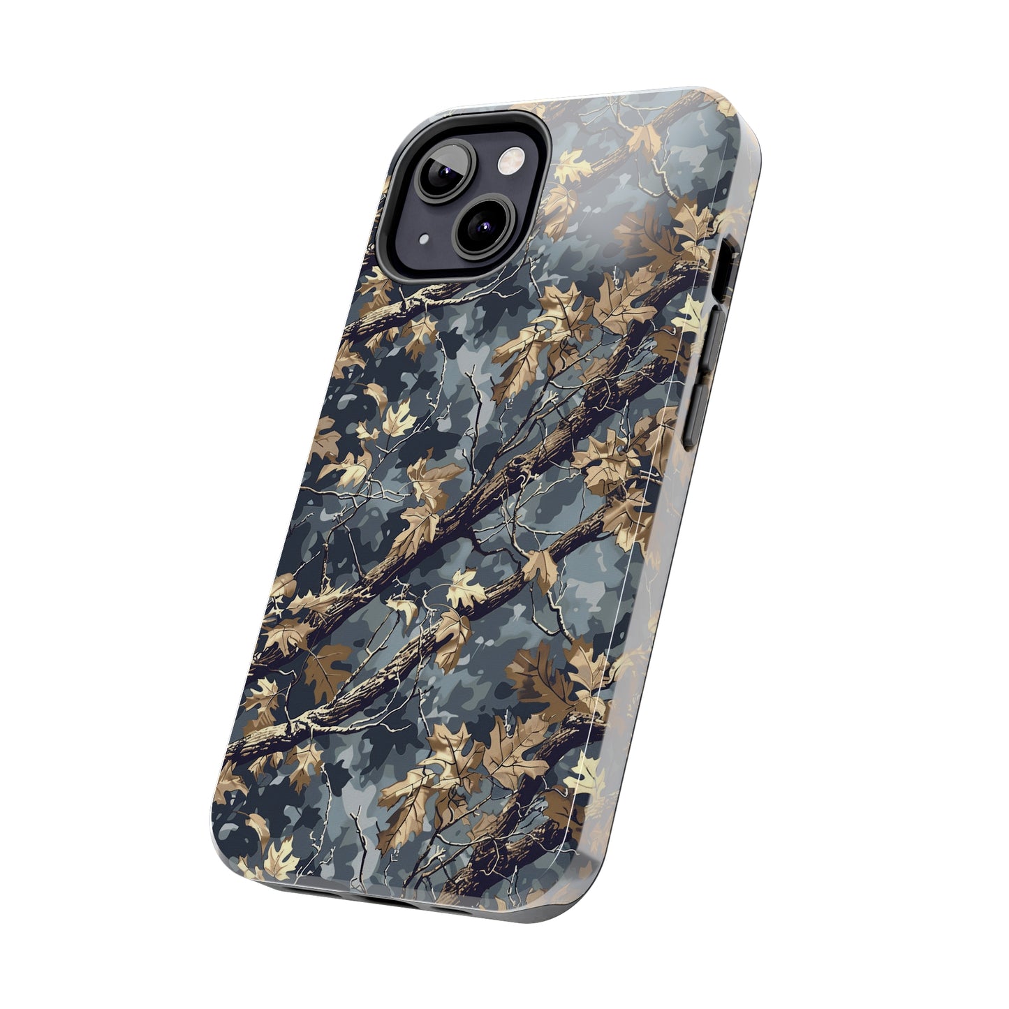 Gray Camo Phone Case for iPhone - Lightweight, Impact Resistant, Wireless Charging Compatible