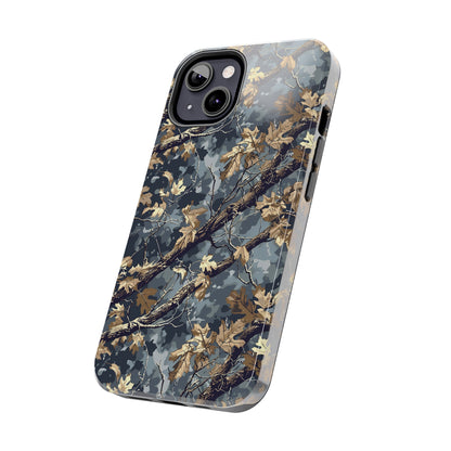 Gray Camo Phone Case for iPhone - Lightweight, Impact Resistant, Wireless Charging Compatible