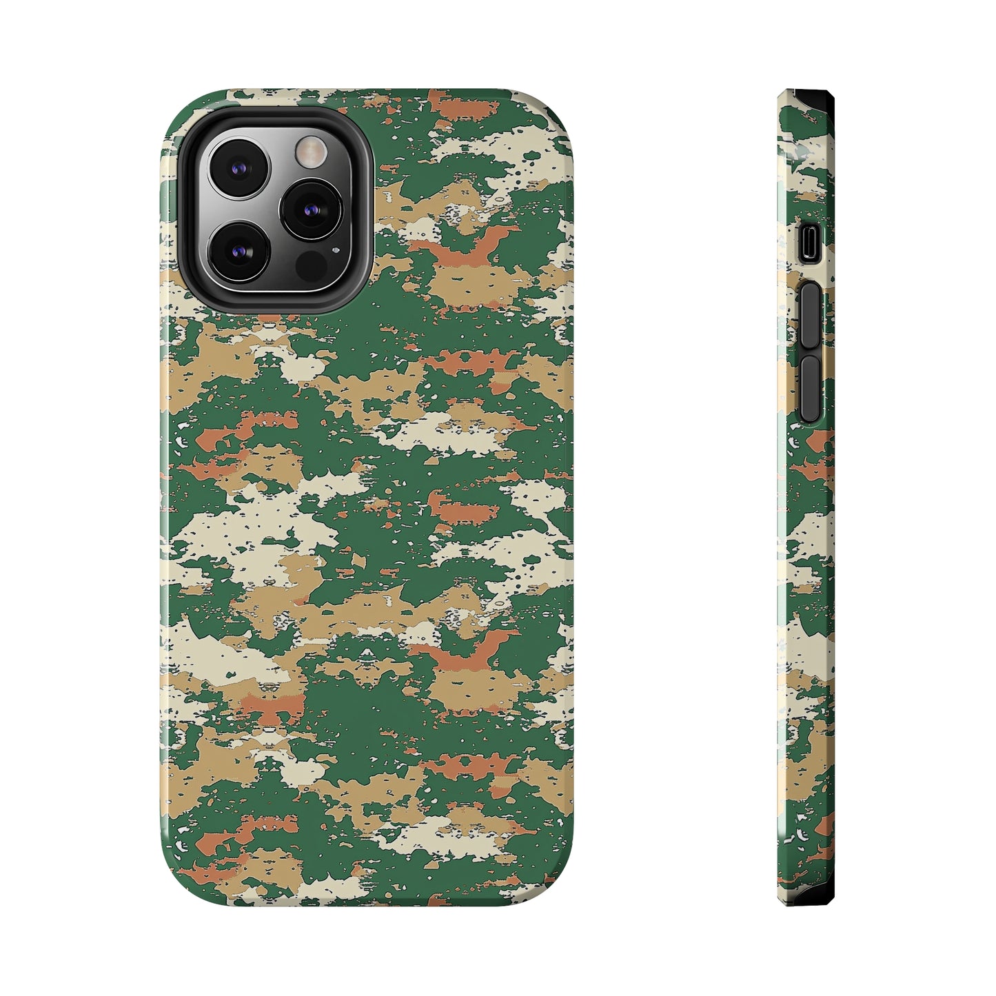 Green Pixel Camo Phone Case for iPhone - Lightweight, Impact Resistant, Wireless Charging Compatible