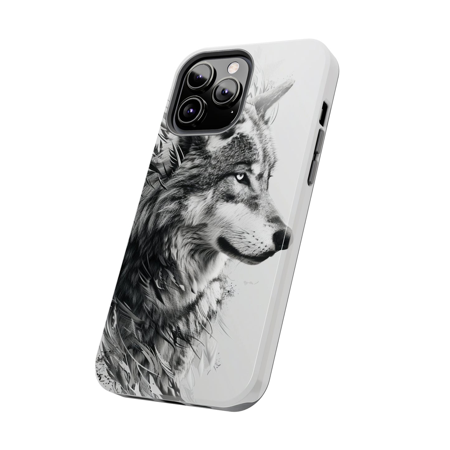 Calligraffiti Style Wolf Phone Case 2 for iPhone - Lightweight, Impact Resistant, Wireless Charging Compatible