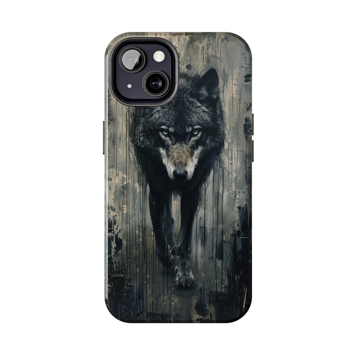 The Arte Povera Style Wolf Phone Case for iPhone - Lightweight, Impact Resistant, Wireless Charging Compatible