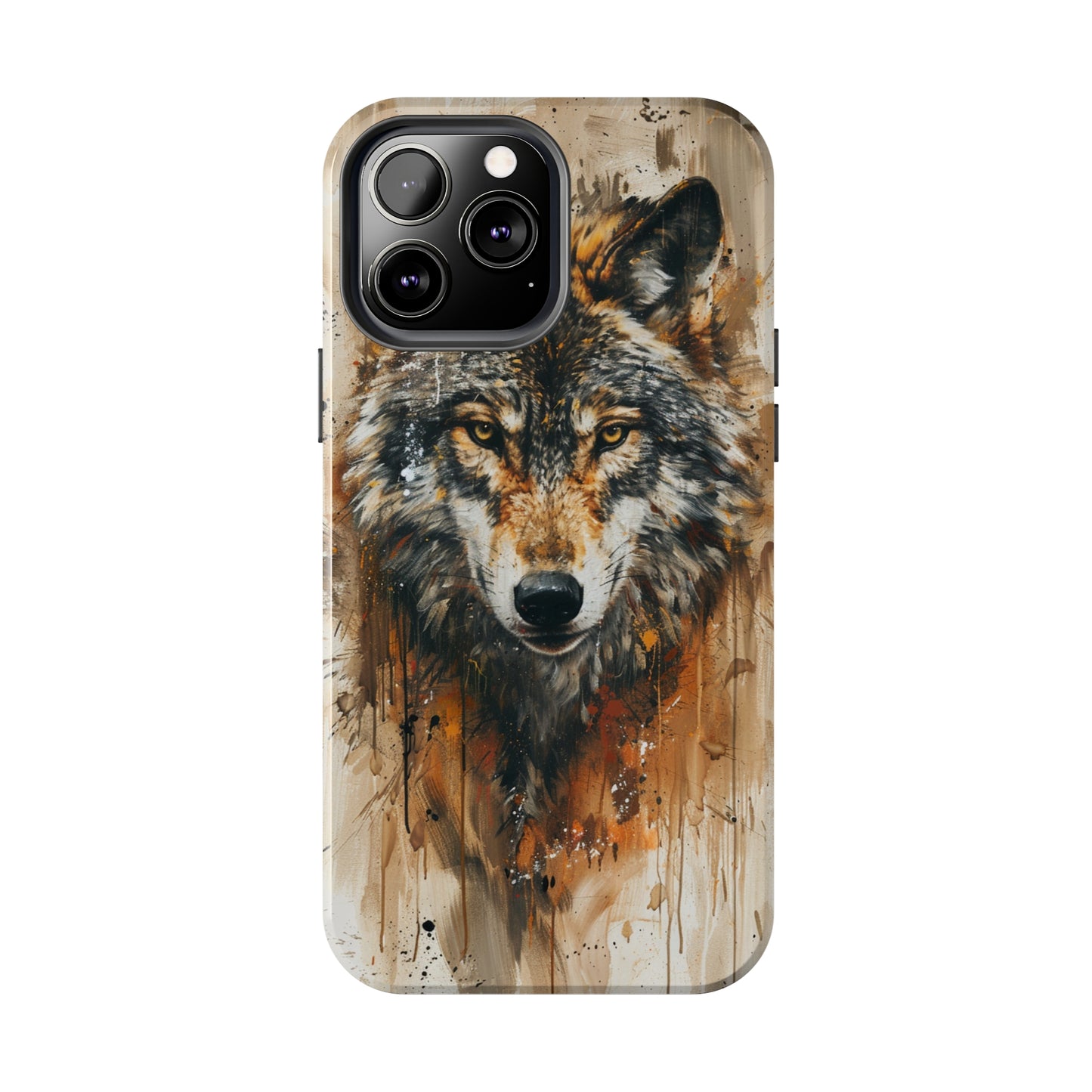 Calligraffiti Style Wolf Phone Case for iPhone - Lightweight, Impact Resistant, Wireless Charging Compatible