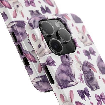 Bunnies and Bows Phone Case for iPhone - Lightweight, Impact Resistant, Wireless Charging Compatible