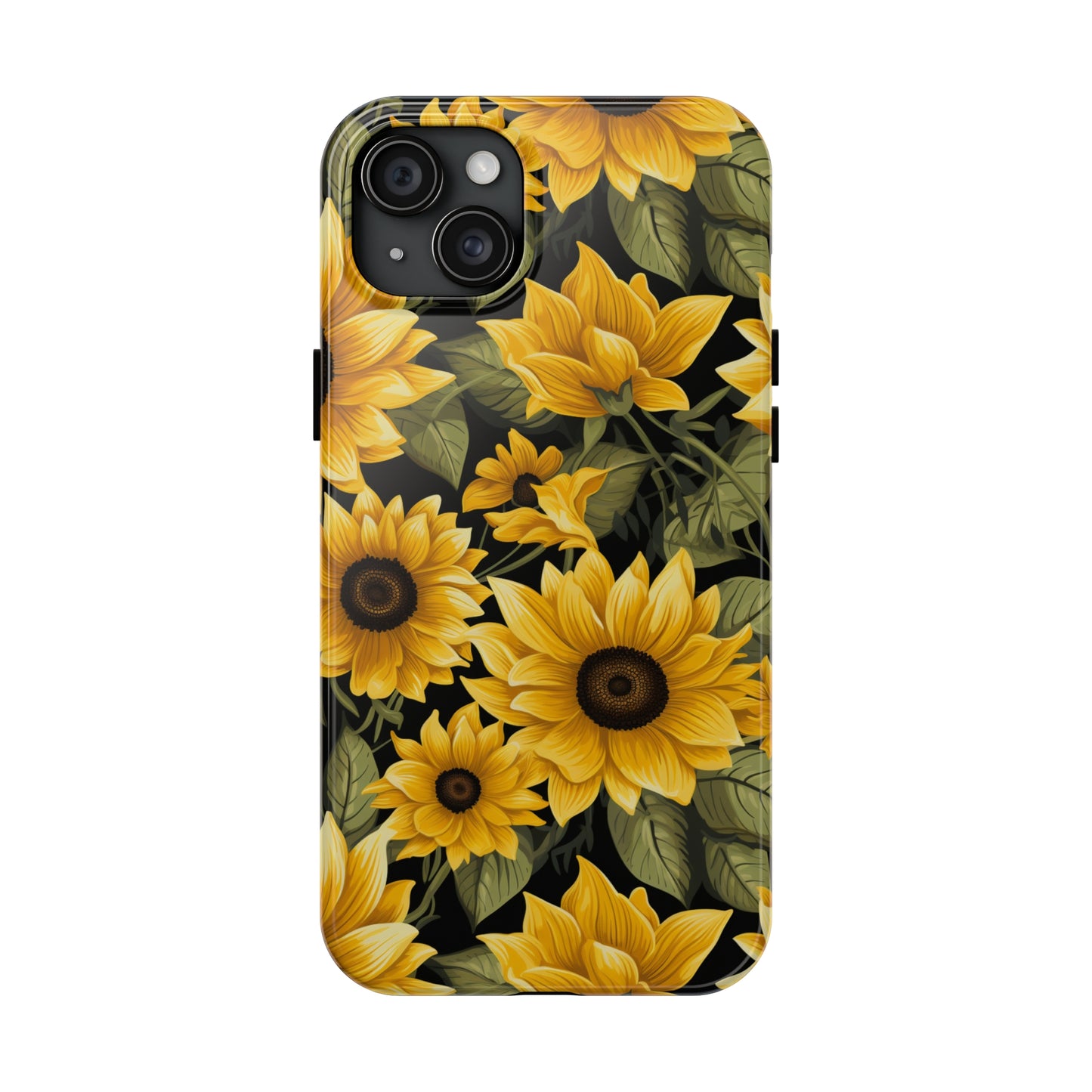 AI Sunflower Pattern Phone Case for iPhone - Lightweight, Impact Resistant, Wireless Charging Compatible-AI phone case-AI By AJ