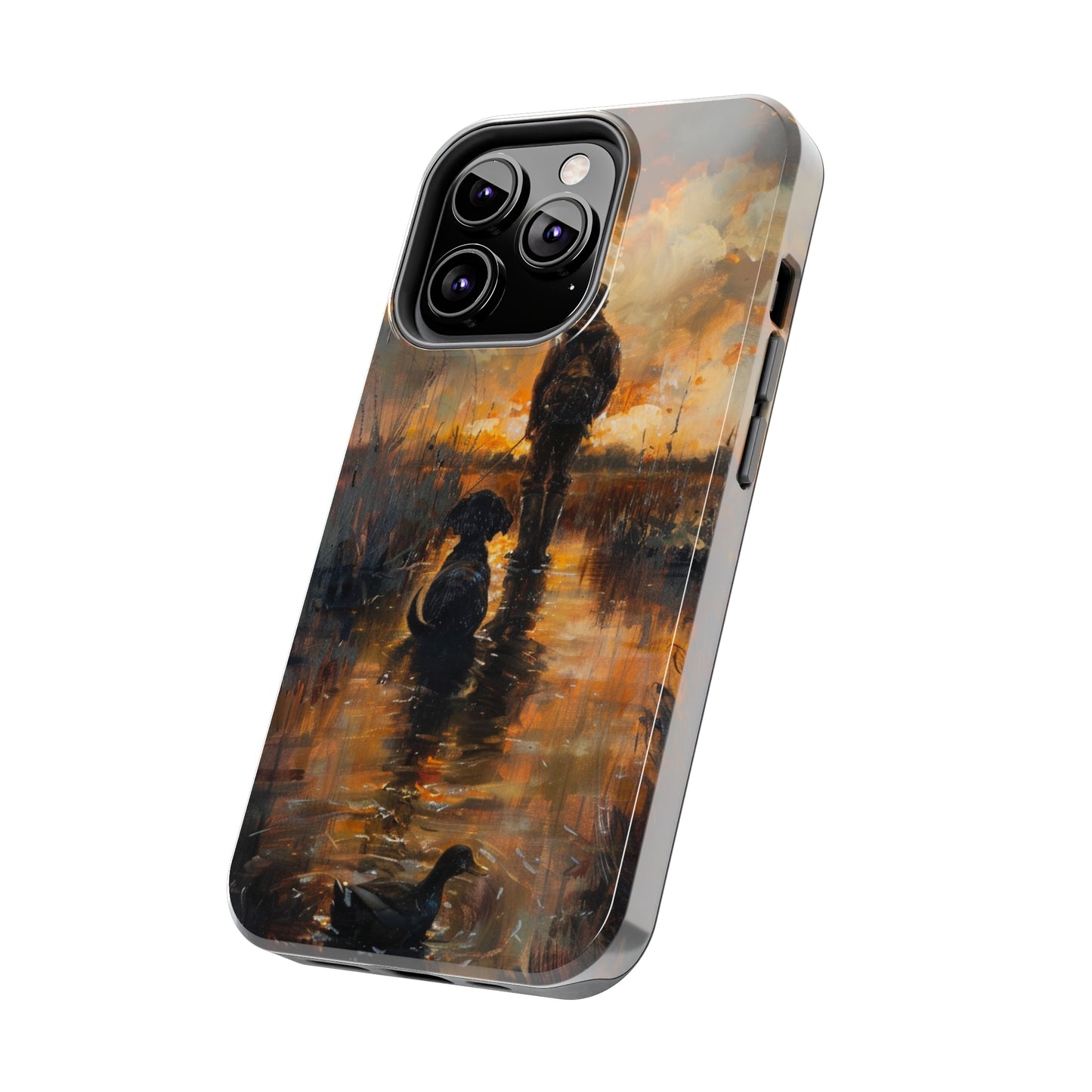 Water Color Mans Best Friend Phone Case for iPhone - Lightweight, Impact Resistant, Wireless Charging Compatible