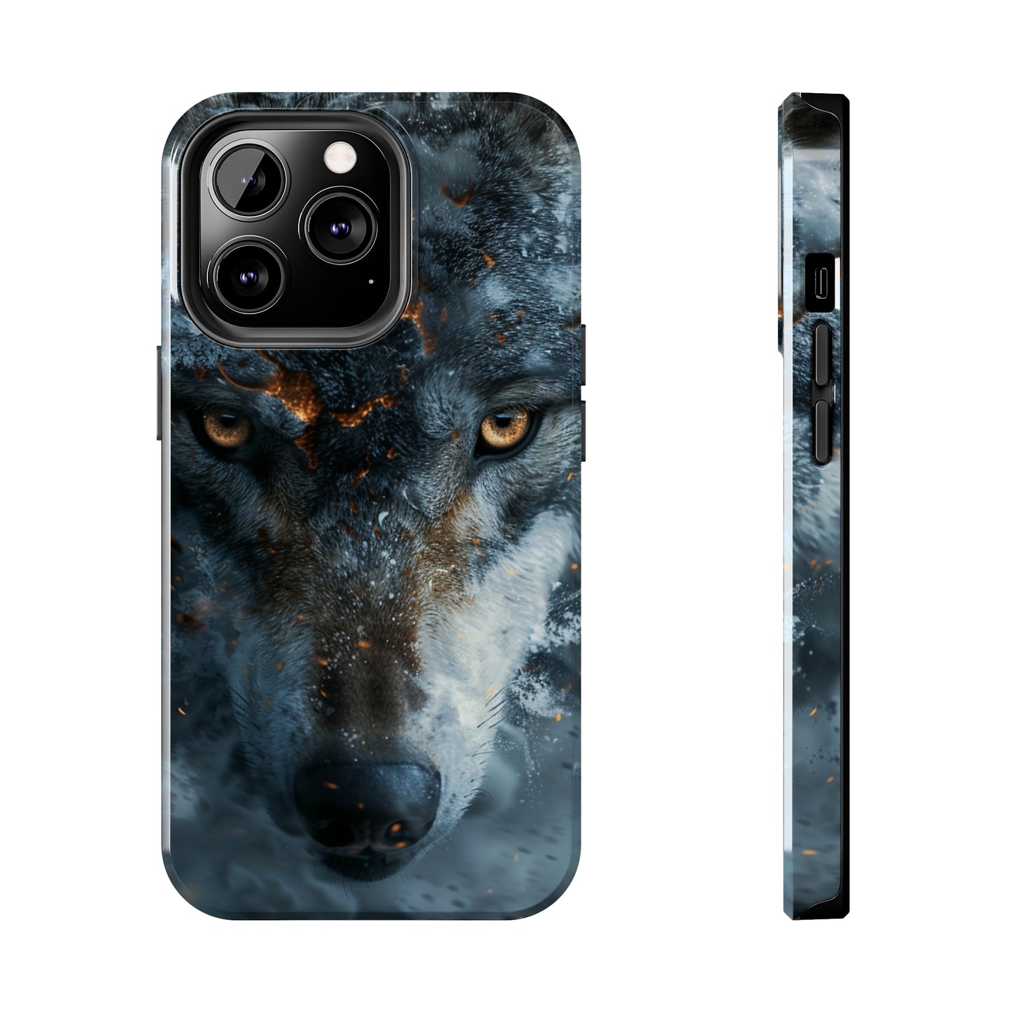 Grey Wolf Head Phone Case for iPhone - Lightweight, Impact Resistant, Wireless Charging Compatible