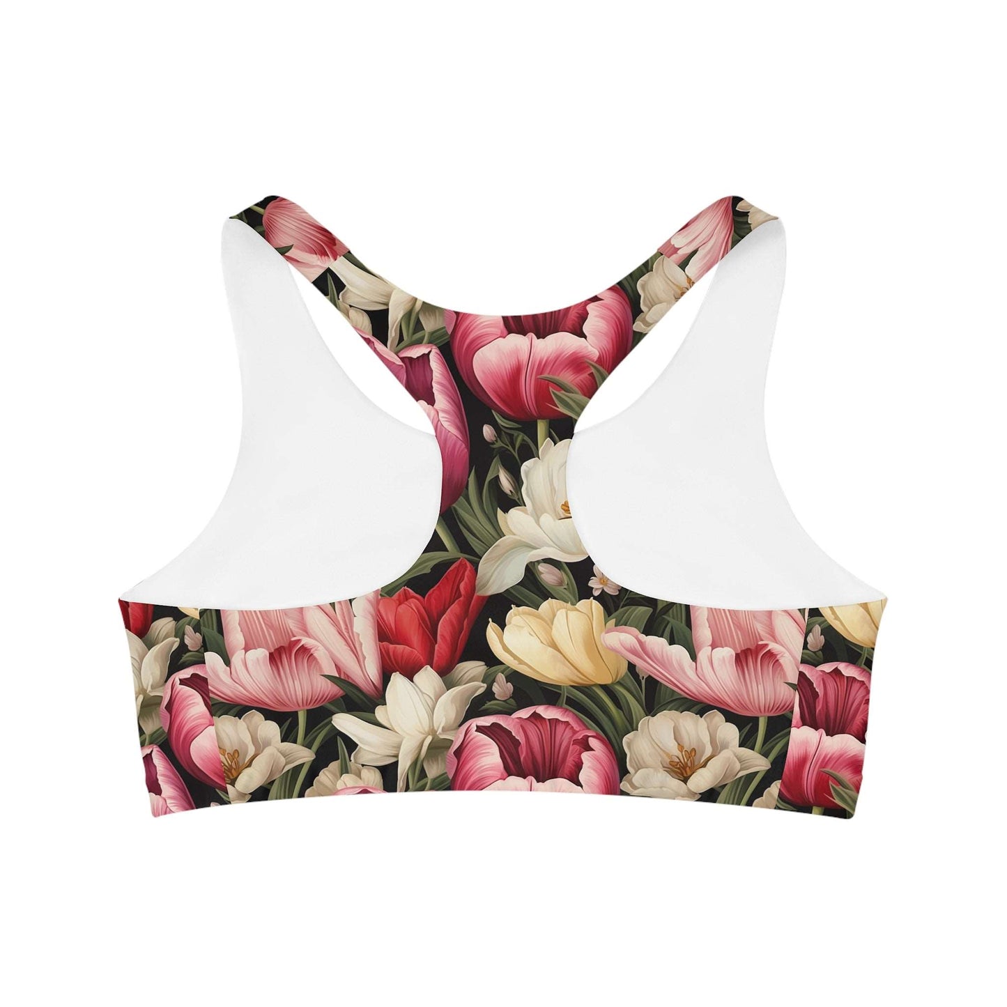 Tulip Flower Custom Sports Bra - Elegant & Supportive