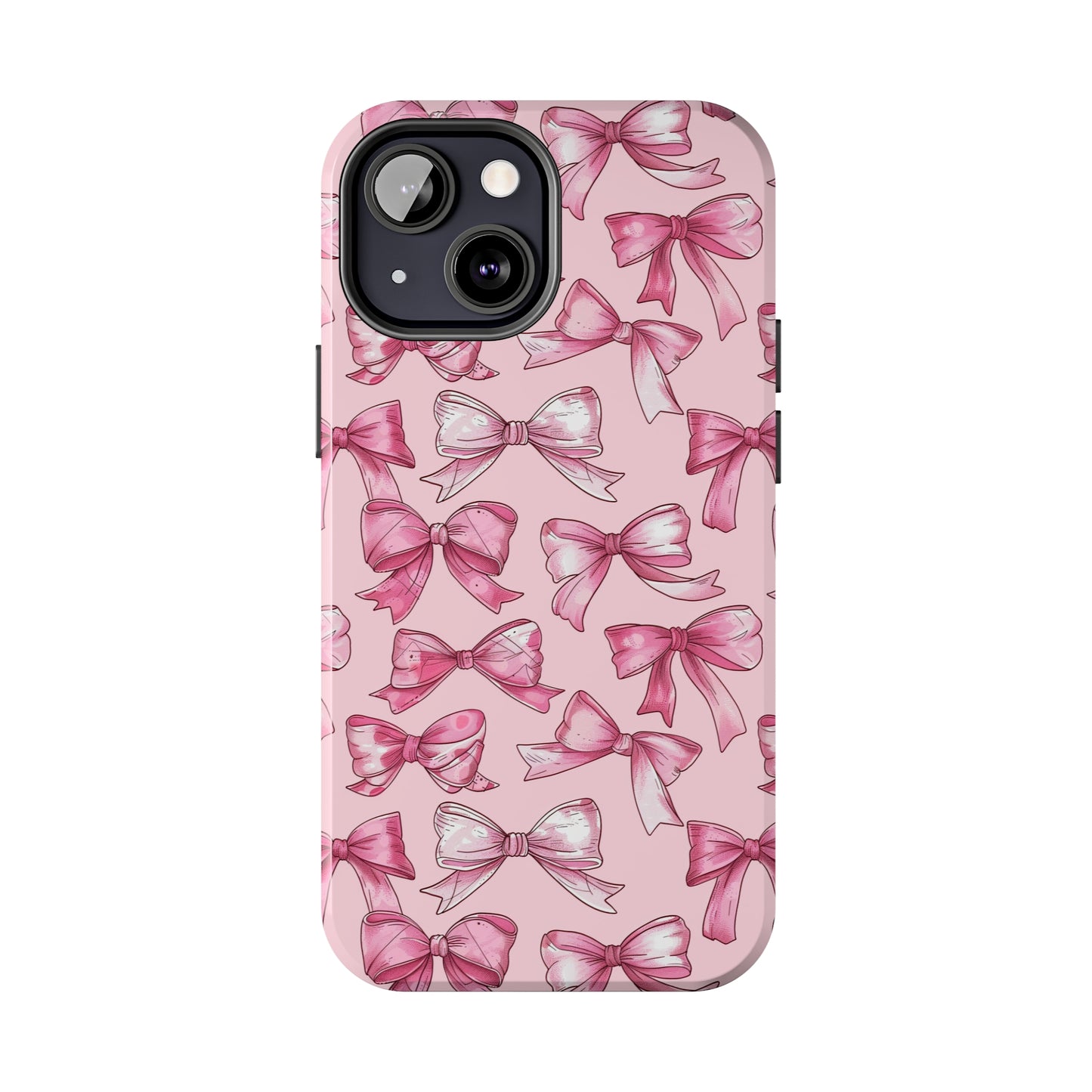 Pink Bows Phone Case for iPhone - Lightweight, Impact Resistant, Wireless Charging Compatible