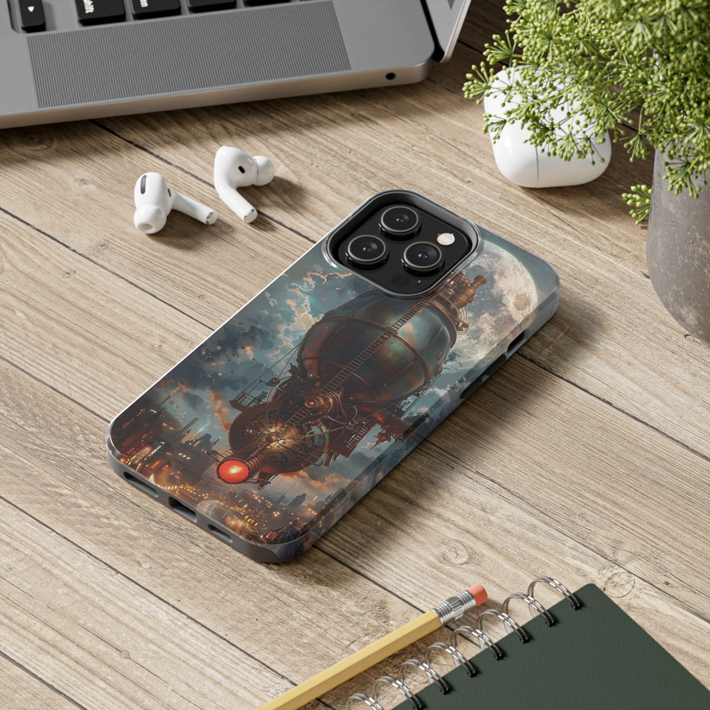 Steampunk Adventure Phone Case for iPhone - Lightweight, Impact Resistant, Wireless Charging Compatible