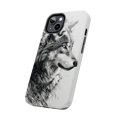 Calligraffiti Style Wolf Phone Case 2 for iPhone - Lightweight, Impact Resistant, Wireless Charging Compatible