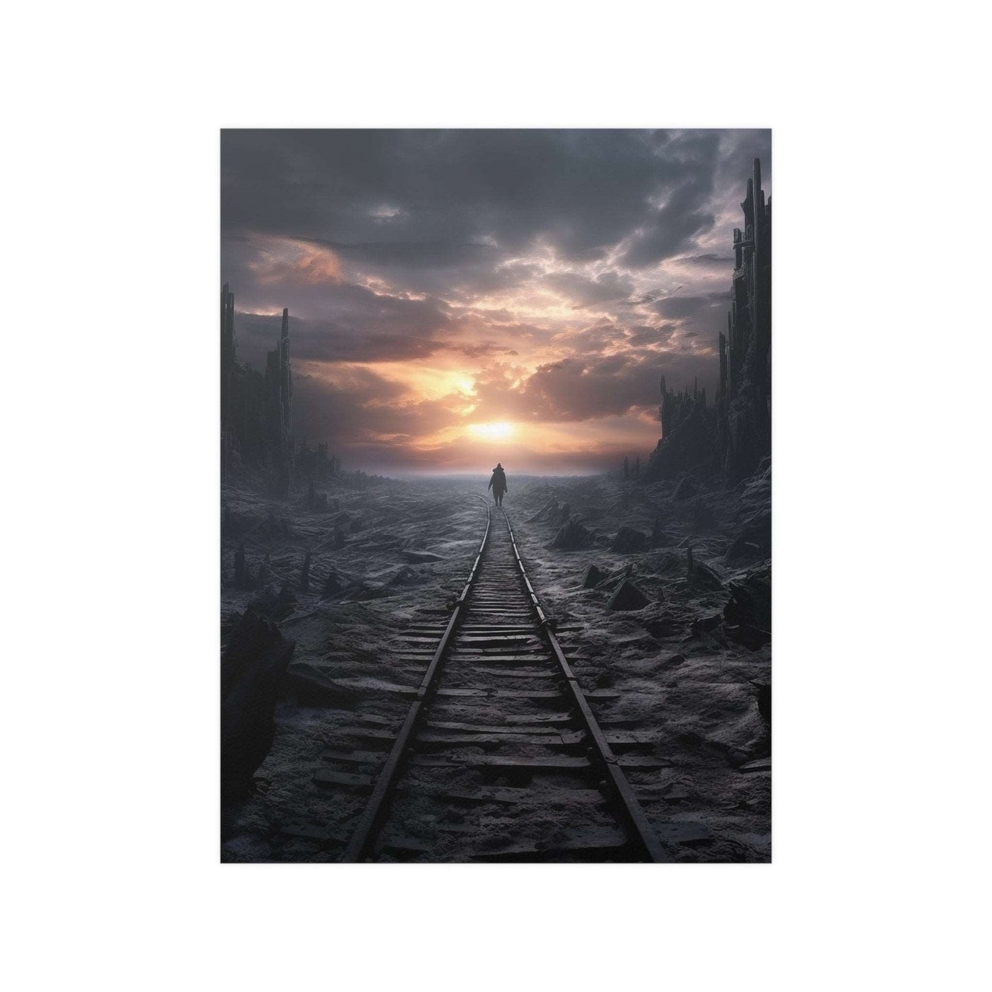 Railroad to nowhere Satin Poster | AI Poster | Abstract Art