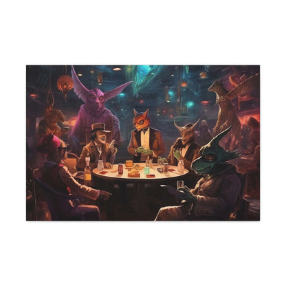 Intergalactic Poker Canvas Gallery Wraps / Game Room Art / Wall Decor / Living Room Decor