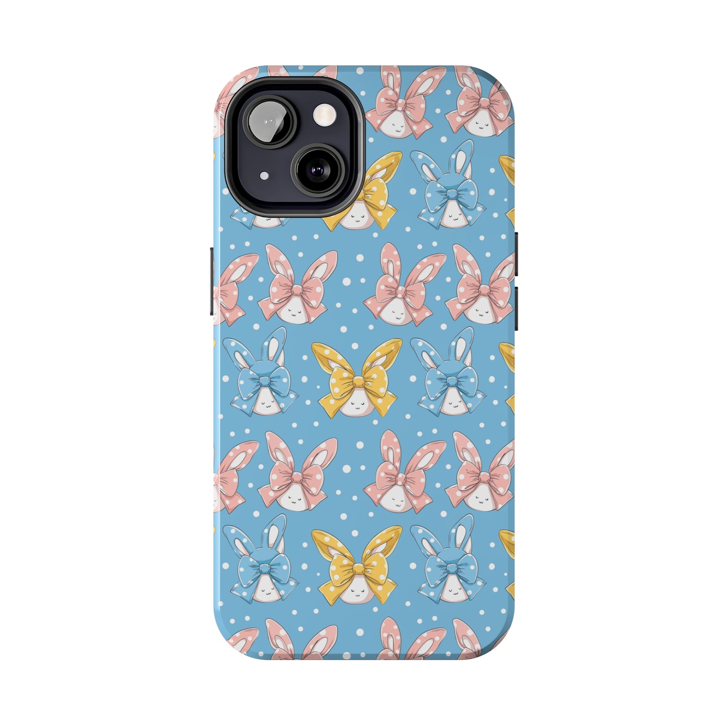 Bunnies and Bows Phone Case for iPhone - Lightweight, Impact Resistant, Wireless Charging Compatible