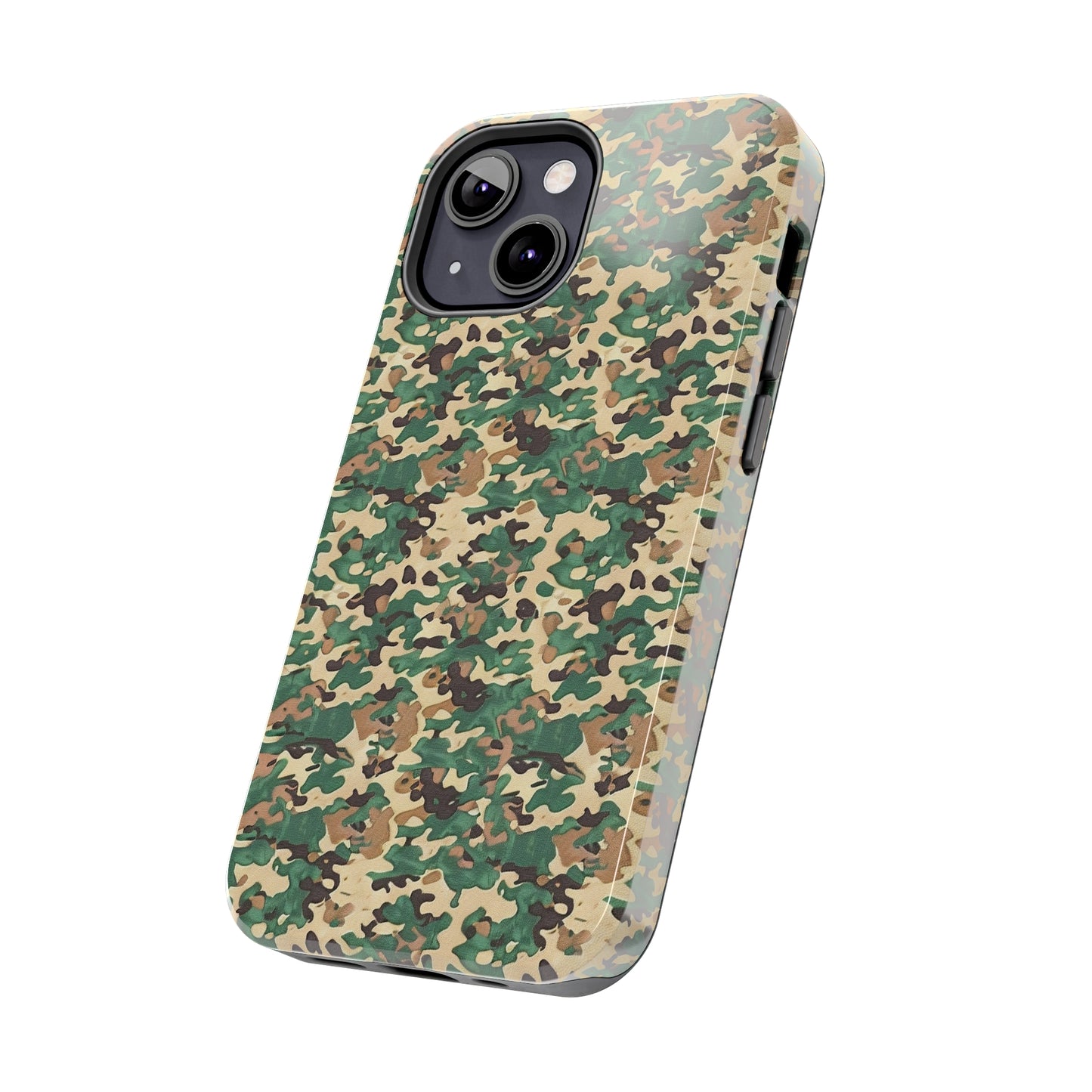 Green Camo Phone Case for iPhone - Lightweight, Impact Resistant, Wireless Charging Compatible