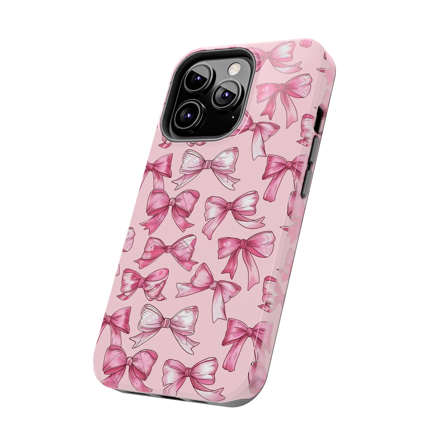 Pink Bows Phone Case for iPhone - Lightweight, Impact Resistant, Wireless Charging Compatible