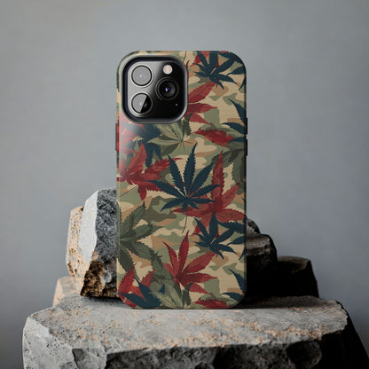 Cannabis Camo Phone Case for iPhone - Lightweight, Impact Resistant, Wireless Charging Compatible