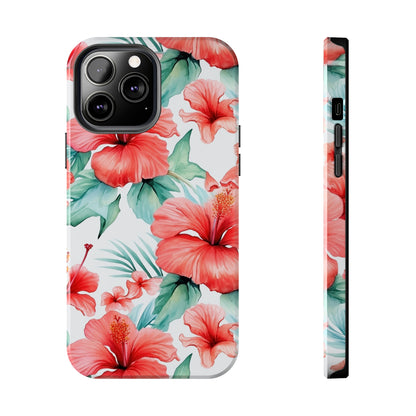 AI Hibiscus Pattern Phone Case for iPhone - Lightweight, Impact Resistant, Wireless Charging Compatible-AI phone case-AI By AJ