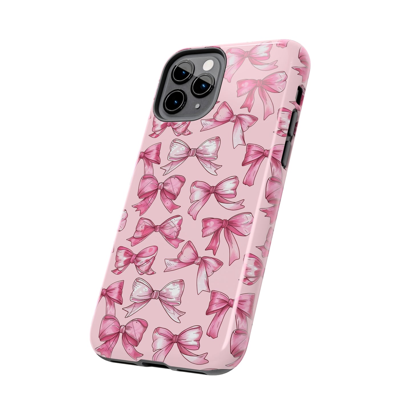 Pink Bows Phone Case for iPhone - Lightweight, Impact Resistant, Wireless Charging Compatible