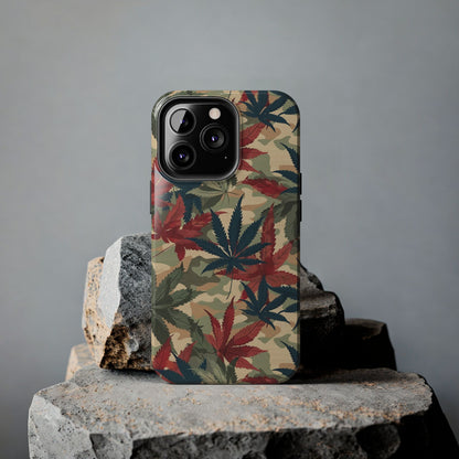 Cannabis Camo Phone Case for iPhone - Lightweight, Impact Resistant, Wireless Charging Compatible