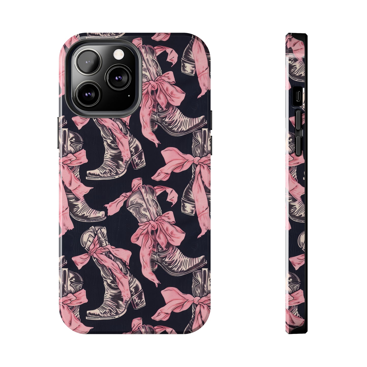 Bows and Boots 3 Phone Case for iPhone - Lightweight, Impact Resistant, Wireless Charging Compatible