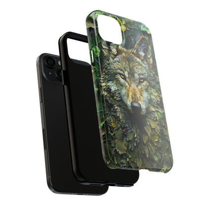 The Arte Povera Style Wolf Head Phone Case for iPhone - Lightweight, Impact Resistant, Wireless Charging Compatible