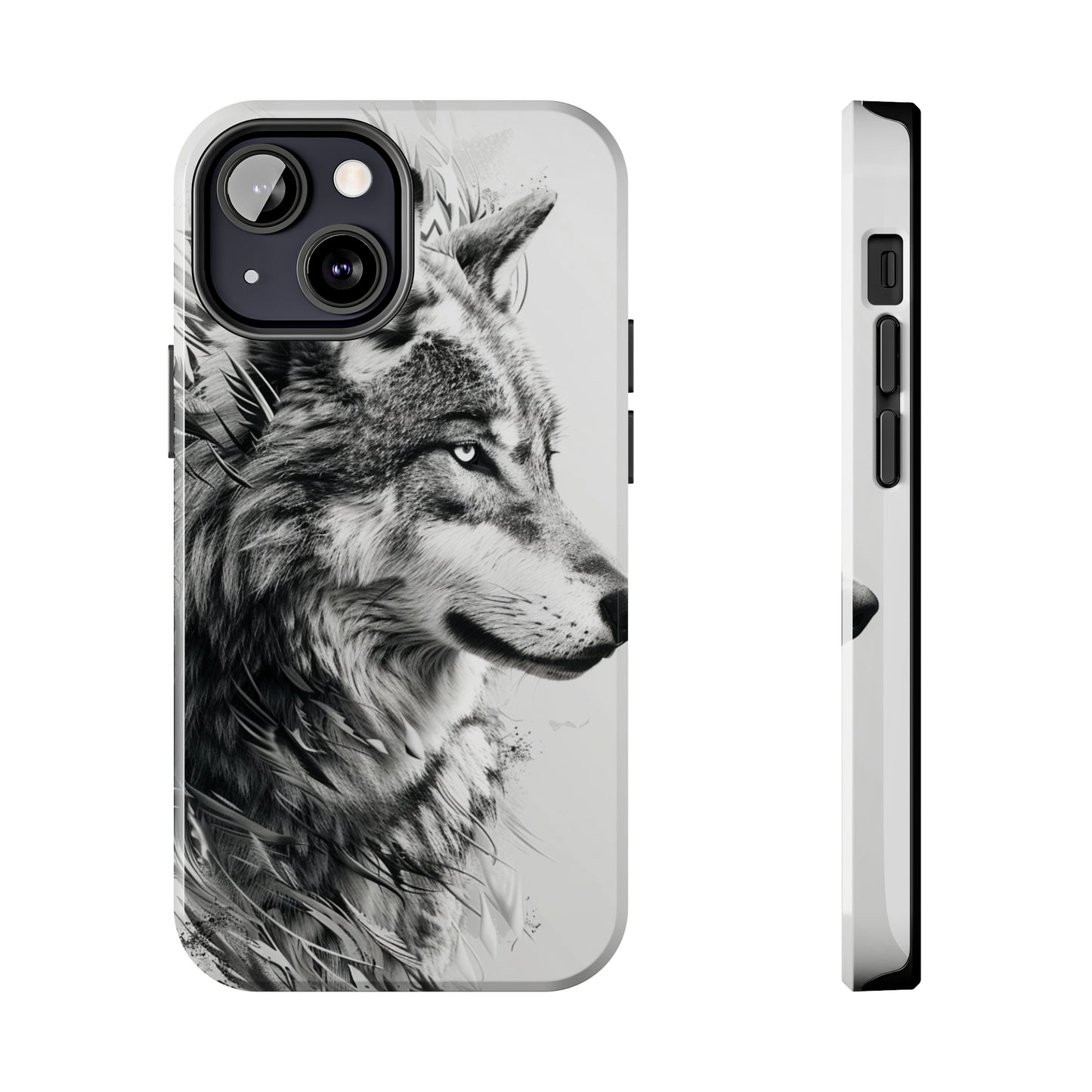 Calligraffiti Style Wolf Phone Case 2 for iPhone - Lightweight, Impact Resistant, Wireless Charging Compatible