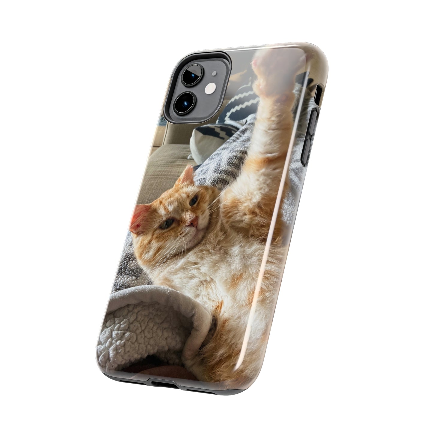 Alfred the Cat's "All In" Phone Case for iPhone - Lightweight, Impact Resistant, Wireless Charging Compatible