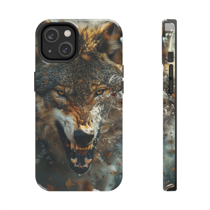 Wolf Ripping Through Phone Case for iPhone - Lightweight, Impact Resistant, Wireless Charging Compatible