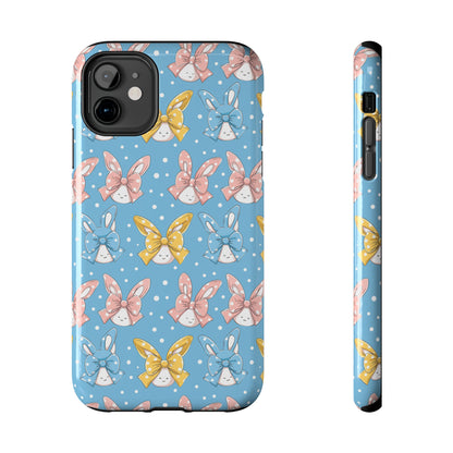 Bunnies and Bows Phone Case for iPhone - Lightweight, Impact Resistant, Wireless Charging Compatible