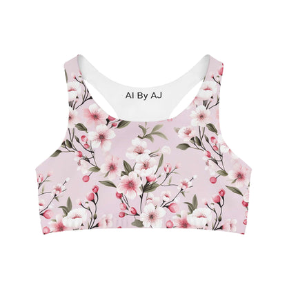 Cherry Blossom Custom Sports Bra - Stylish & Supportive