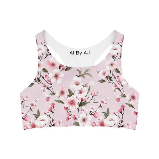 Cherry Blossom Custom Sports Bra - Stylish & Supportive