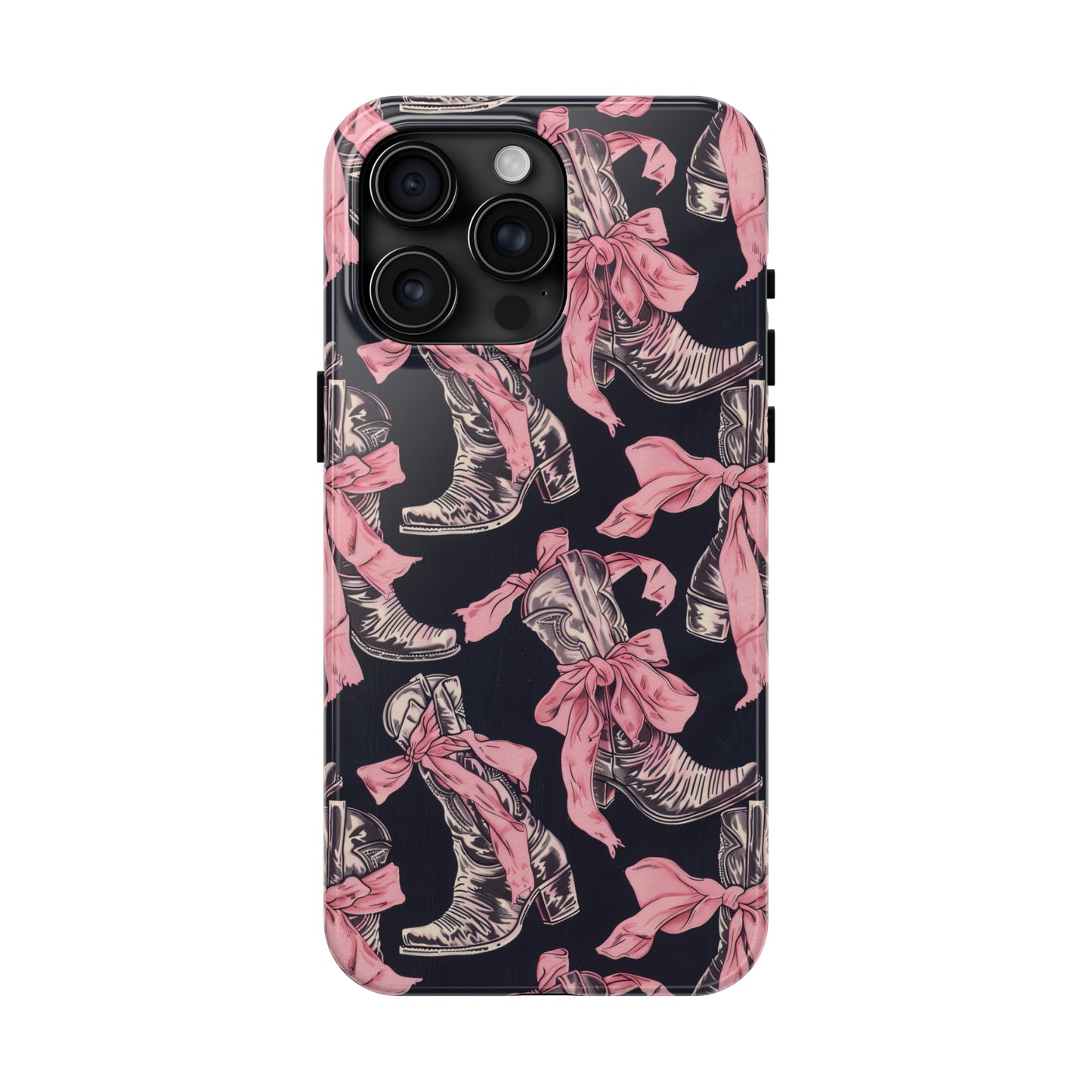 Bows and Boots 3 Phone Case for iPhone - Lightweight, Impact Resistant, Wireless Charging Compatible