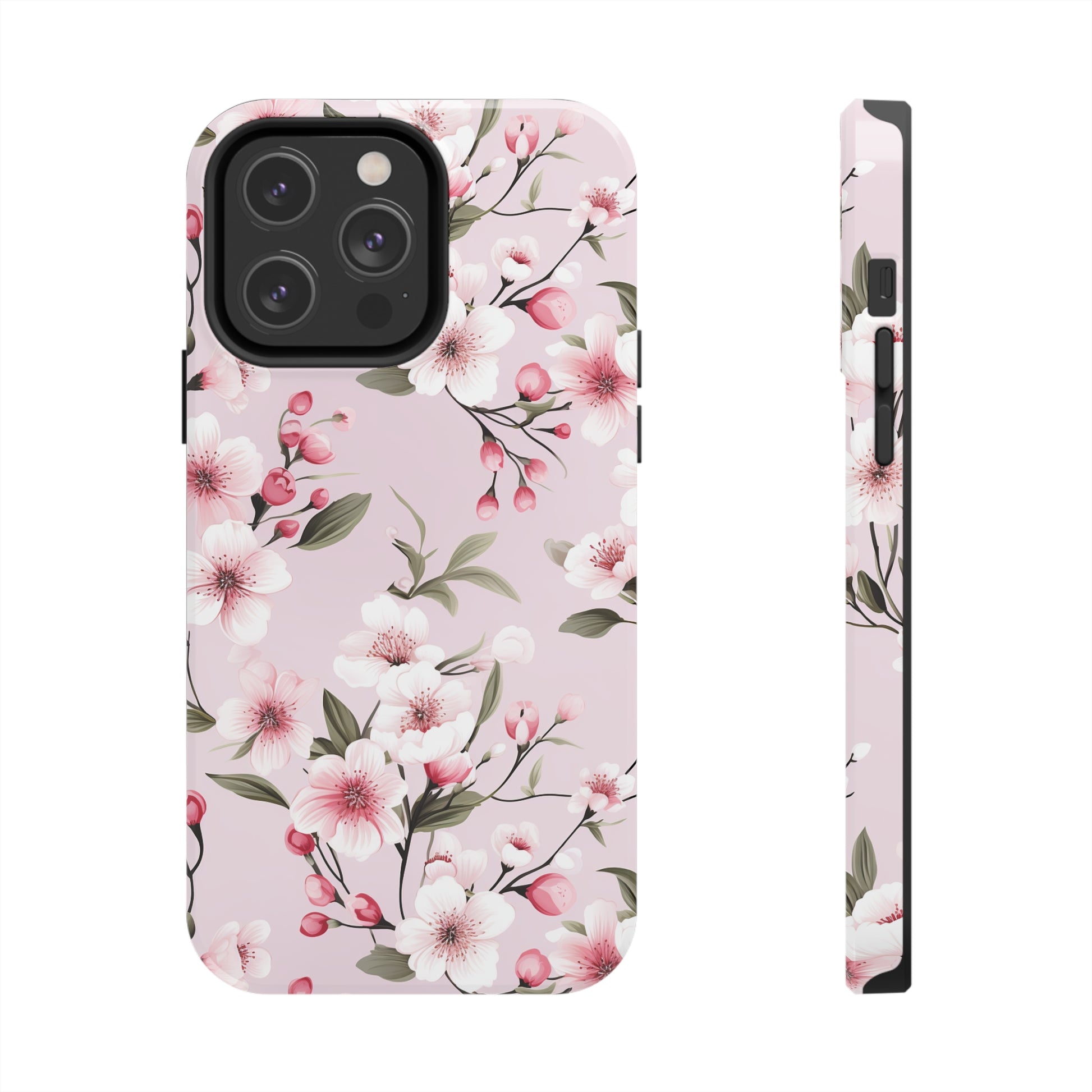 AI Cherry Blossom Pattern Phone Case for iPhone - Lightweight, Impact Resistant, Wireless Charging Compatible-AI phone case-AI By AJ